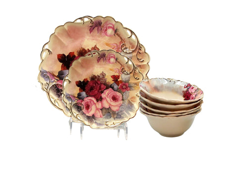 סט 18 חלקים פורצלן יוקרתי  זר שושנים