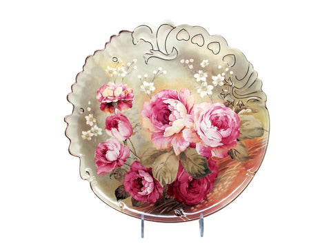 מגש לעוגה 36 ס"מ  עיצוב וורדים וזהב