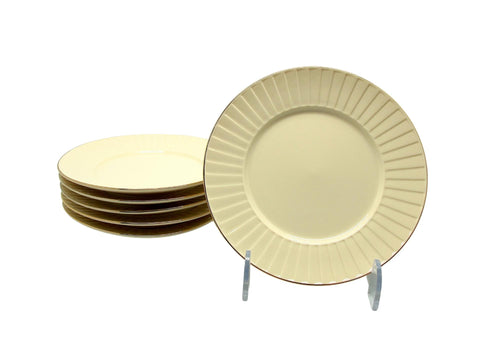 סט 6 צלחות יוקרתיות  לעוגה דגם מניפה וזהב