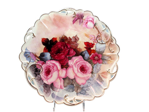 מגש פורצלן לעוגה 36 ס"מ זר שושנים