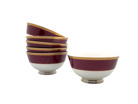 סט 6 לפתניות ניו בון ציינה דגם שיש אדום