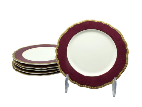 סט 6 צלחות לעוגה ניו בון ציינה דגם שיש אדום