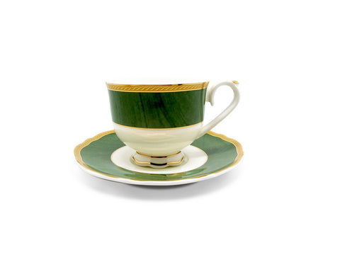 סט לקפה אפסרסו, 12 חלקים, פורצלן יוקרתי ניו בון ציינה דמוי שיש