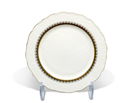 סט 6 צלחות לעוגה ניו בון ציינה יוקרתי עיטורי זהב