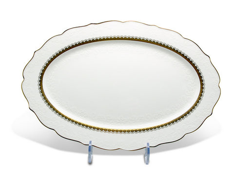 מגש אובלי 35.5סמ ״עיטורי זהב ניו בון ציינה״