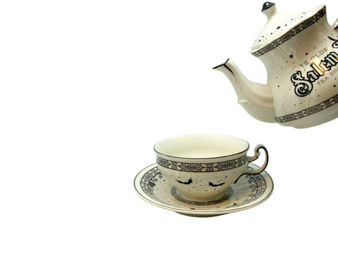 סט יוקרתי ומיוחד -  ספל תה וקומקום 4 חלקים מפורצלן