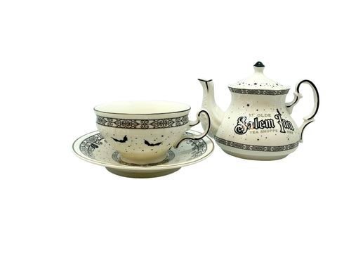 סט יוקרתי ומיוחד -  ספל תה וקומקום 4 חלקים מפורצלן