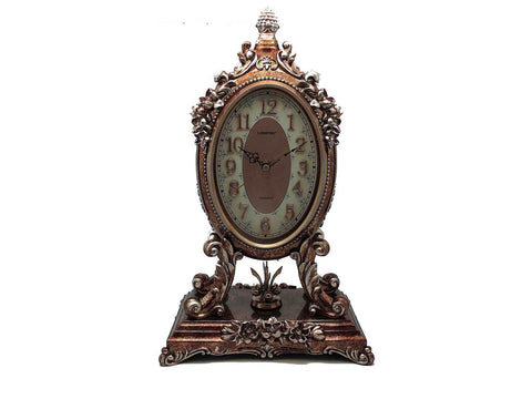 שעון שולחני בצבע ברונזה עם מטולטלת