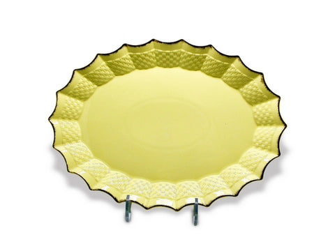 מגש אובלי 35 ס"מ בז'+זהב