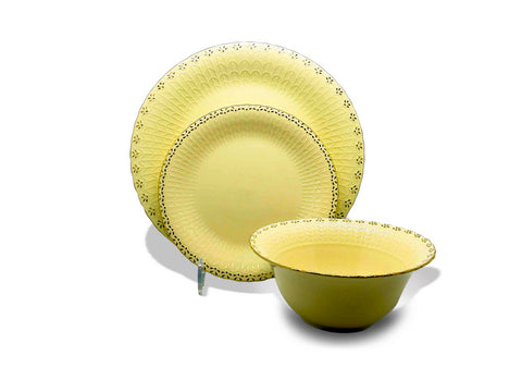 סט אוכל, 18 חלקים - ב'ז נקודות זהב