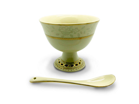 סט 6 גביעי גלידה  " דקור+זהב "