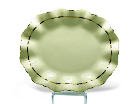 מגש אובלי פורצלן 30 ס"מ דקור זהב