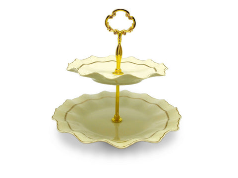 מעמד פירות 2 קומות דקור זהב