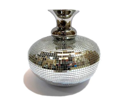 אגרטל שמן (24*24)  פסיפס כסף