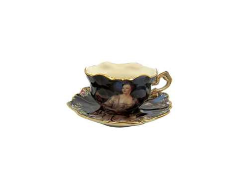 סט ספלים לקפה אספרסו 12 חלקים קובלט ציור