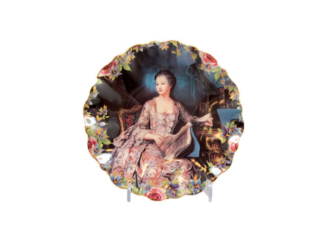 סט 6 צלחות מנה ראשונה קובלט ציור