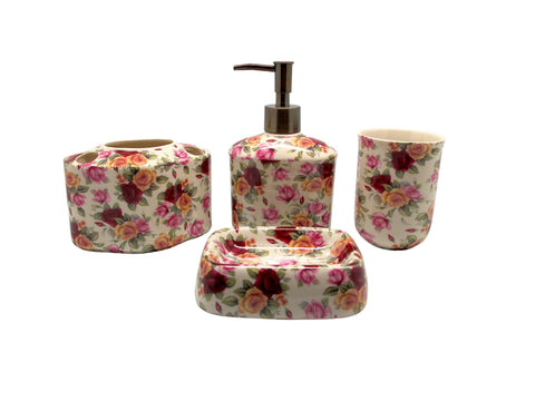 סט אמבטיה פורצלן יוקרתי 4 חלקים טפט ספרדי