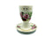כוס קידוש פורצלן עם כיתוב "בורא פרי הגפן" פרח אנגלי וזהב