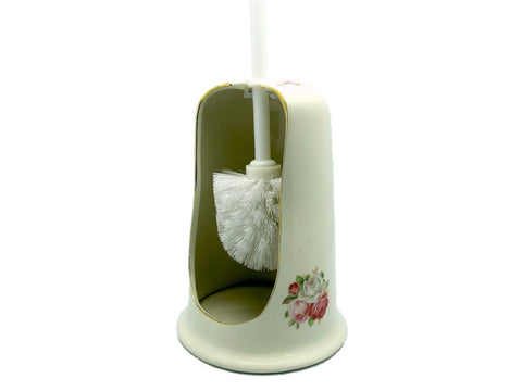 כלי לניקוי אסלה פורצלן ומברשת פרח רומנטי