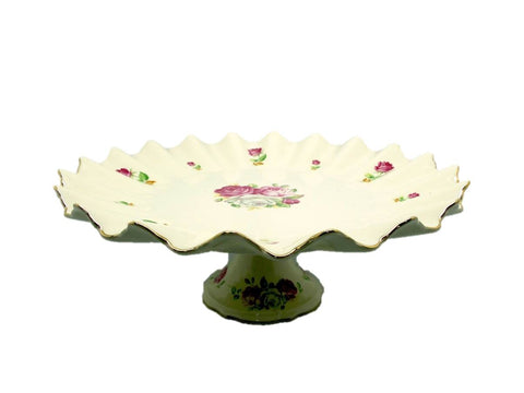 מגש לעוגה על רגל פרח רומנטי