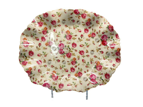 קערת הגשה מרכזית 31/26 ס"מ מקושטת שושנים וזהב